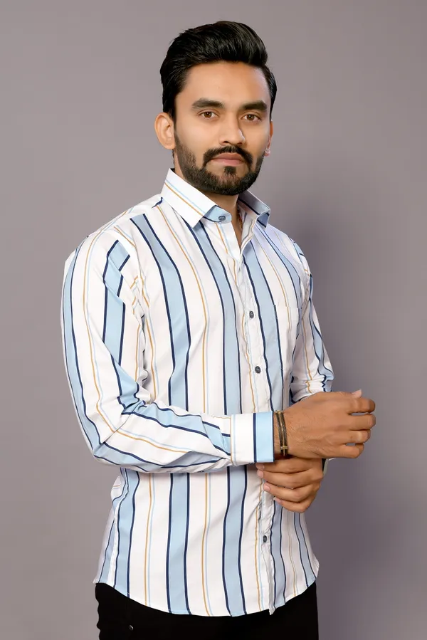 Pagazo_White_Blue_Printed_Shirt