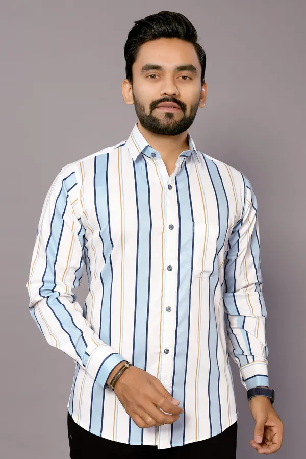 Pagazo_White_Blue_Printed_Shirt