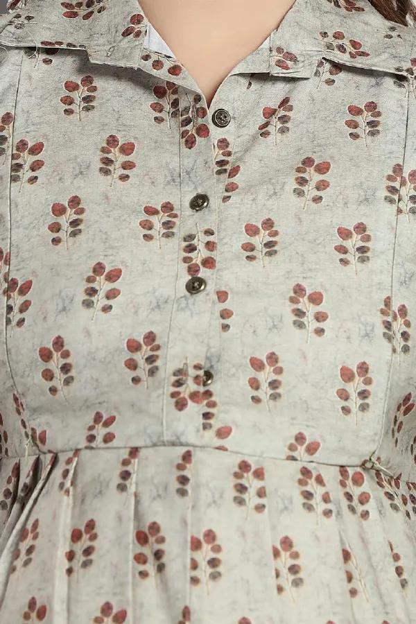 Mehndi_Colled_Maternity_Dress_|_Linen_Leaf_Shadow_Prints_Feeding_Dress_For_Women