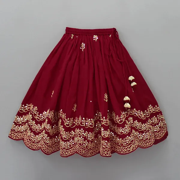 Maroon_Taffeta_Silk_Embroidered_Full_Stitched_Lehenga_Choli_Set