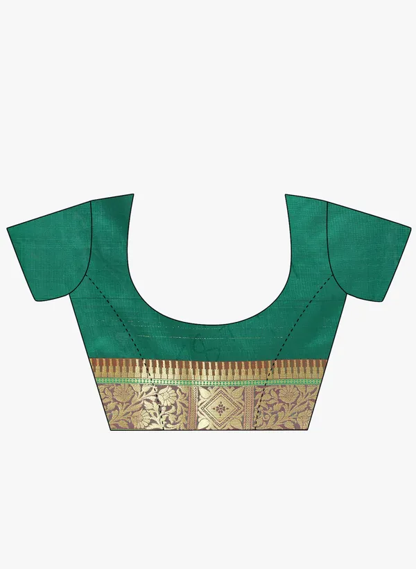 Green_Silk_Blend_Banarasi_Sarees_For_Women