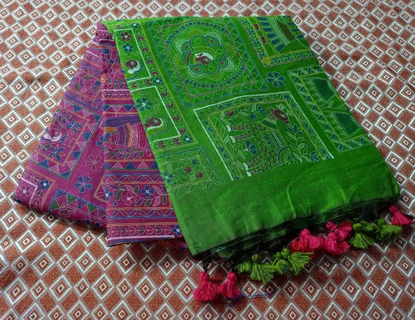 Pink_Madhubani_Cotton_Silk_Printed_Saree