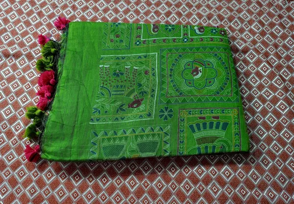Pink_Madhubani_Cotton_Silk_Printed_Saree