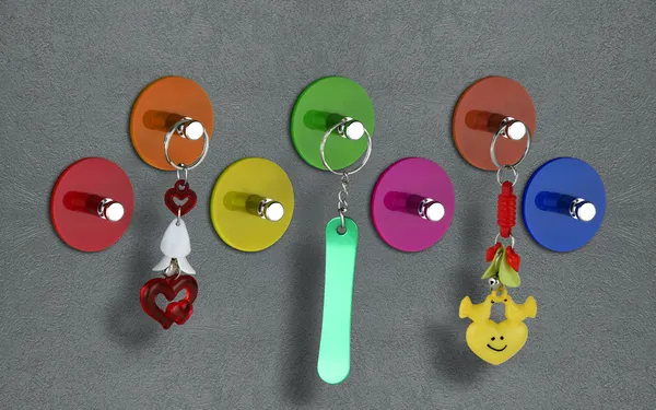 Pack_Of_7(Round)-Multicolour_Heavy_Duty_Adhesive_Decorative_Acrylic_Sticky_Key_Holder