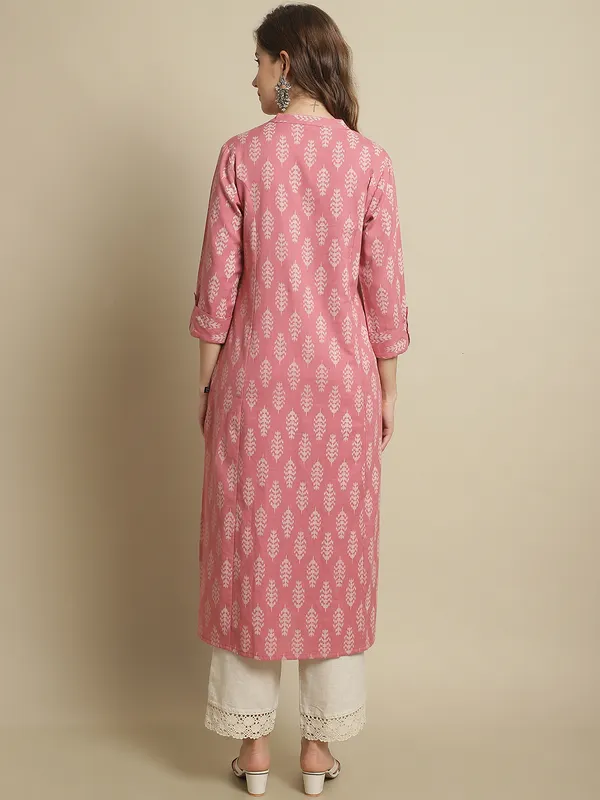 Pink_Cotton_Floral_Print_A-line_Kurta
