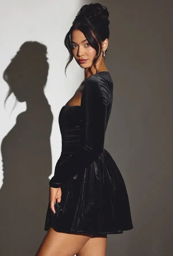Premium_Starry_Night_Velvet_Corset_Hot_Sexy_Western_Wear_Dress