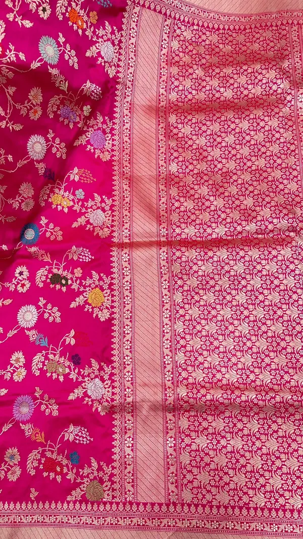 Humairah_Pure_Handwoven_Katan_Silk_Pink_Minakari_Floral_Jangla_Jaal_Zari_Booti_and_Kadhwa_Pallu_with_Pink_Kadhwa_Stripe_Blouse