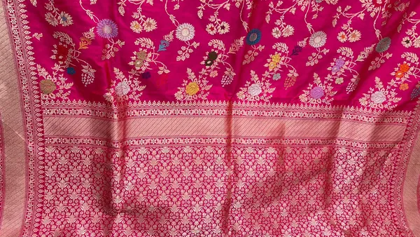 Humairah_Pure_Handwoven_Katan_Silk_Pink_Minakari_Floral_Jangla_Jaal_Zari_Booti_and_Kadhwa_Pallu_with_Pink_Kadhwa_Stripe_Blouse