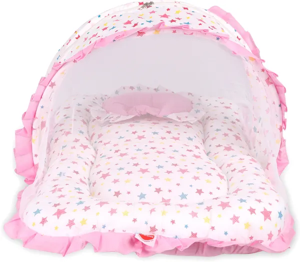 Joy_Jumbo_Extra_Large_Baby_Bedding_Set_with_Mosquito_net_and_Pillow_(Pink)_0-20_Months_(Pink)