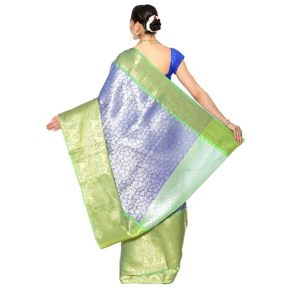 Blue_Kanchi_Silk/Brocade_Banarasi_Sarees_For_Women