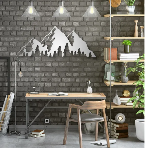 Metal_Wall_Art_for_Home_Decoration__|_Timberline_Mountains__|_Silver