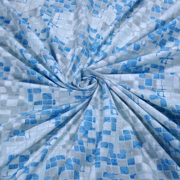 144_TC_Cotton_Bedsheet_for_Double_Bed_with_2_Pillow_Covers_|_Grid_|_Blue,_Grey_&_White
