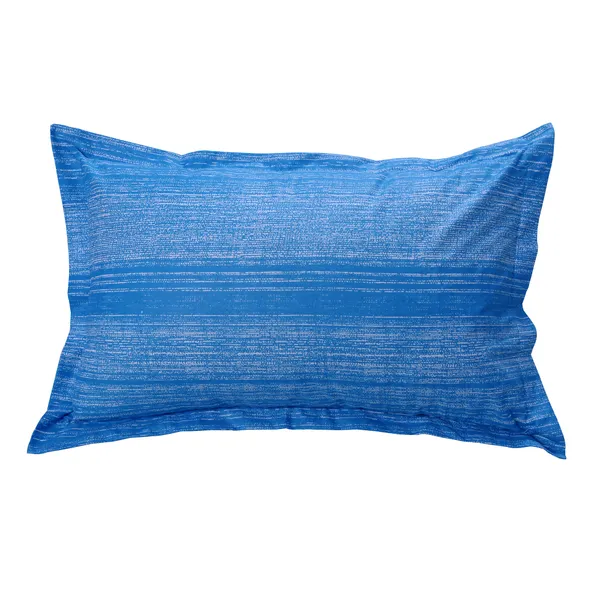 144_TC_Cotton_Bedsheet_for_Double_Bed_with_2_Pillow_Covers_|_Grid_|_Blue,_Grey_&_White