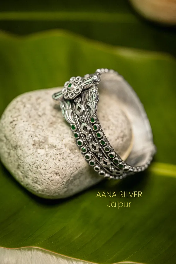 925_Pure_Sterling_Silver_|_Saundarya_Detailed_Bangle_Kada_|_Well_Stamped_&_Hallmarked