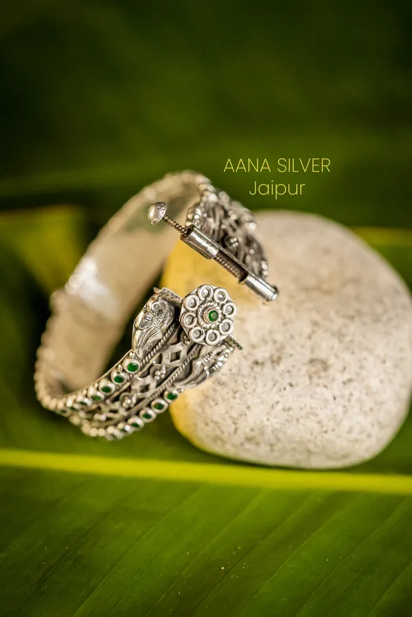 925_Pure_Sterling_Silver_|_Saundarya_Detailed_Bangle_Kada_|_Well_Stamped_&_Hallmarked