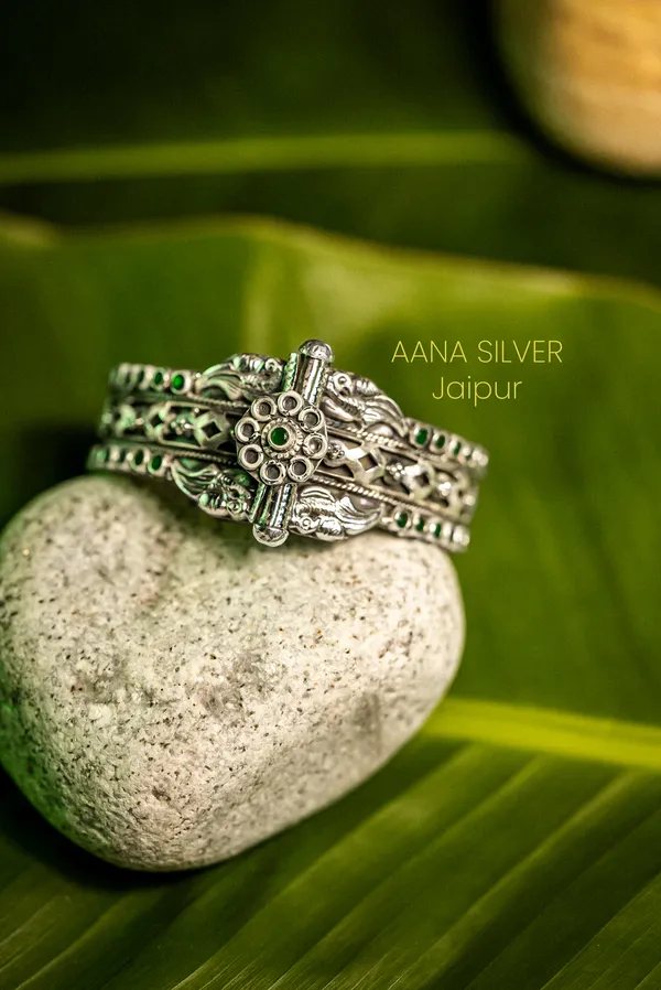 925_Pure_Sterling_Silver_|_Saundarya_Detailed_Bangle_Kada_|_Well_Stamped_&_Hallmarked