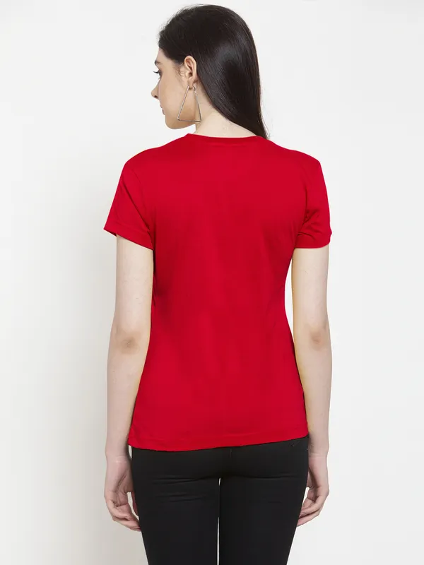 Pack_of_2_Red_&_Maroon_Cotton_Round_Neck_Short_Sleeves_T-Shirt_For_Women