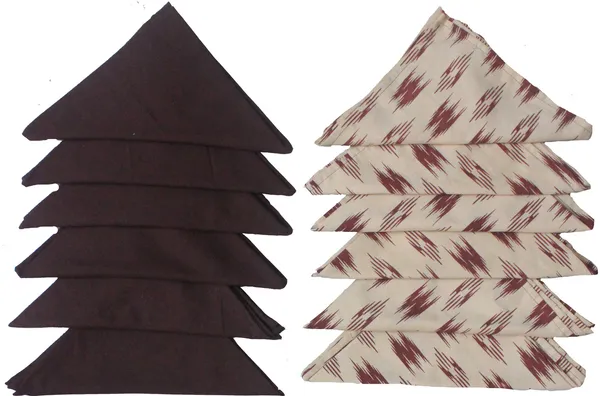 Pack_of_18_Piece_Cotton_Brown_Pochampaaly_Weave_Ikat_Printed_Collection_Place_Mat_With_Napkin_For_Dining_Room_and_Living_Room