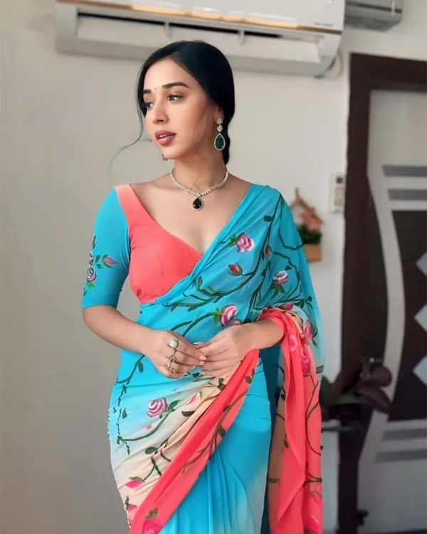 Sky_Blue_Colour_1-Minute_Ready_To_Wear_Georgette_Saree_With_Blouse_Piece