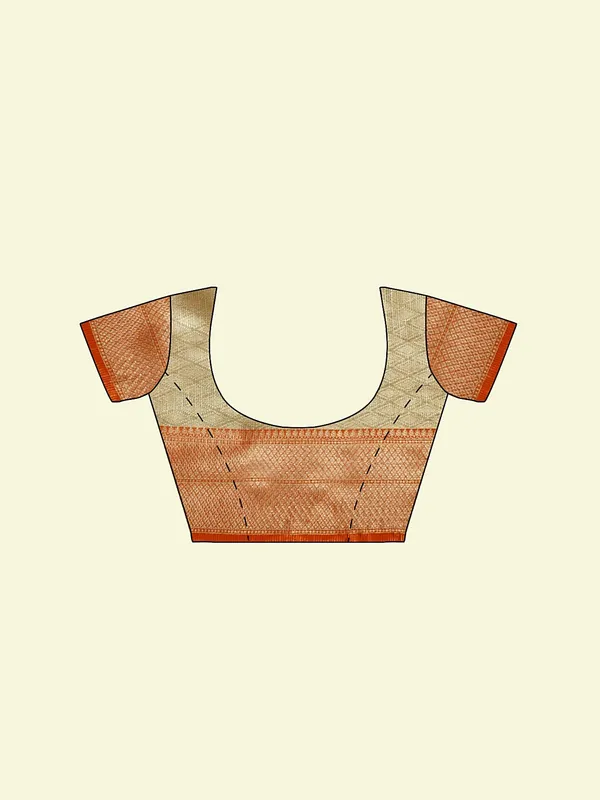 Cream_Cotton_Blend_Banarasi_Sarees_For_Women