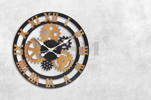 LASER_CUT_WOODEN_WALL_CLOCK_IVORY_BLACK__INCH_ROUND_PSM_1108