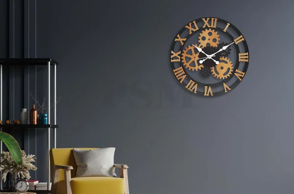 LASER_CUT_WOODEN_WALL_CLOCK_IVORY_BLACK__INCH_ROUND_PSM_1108