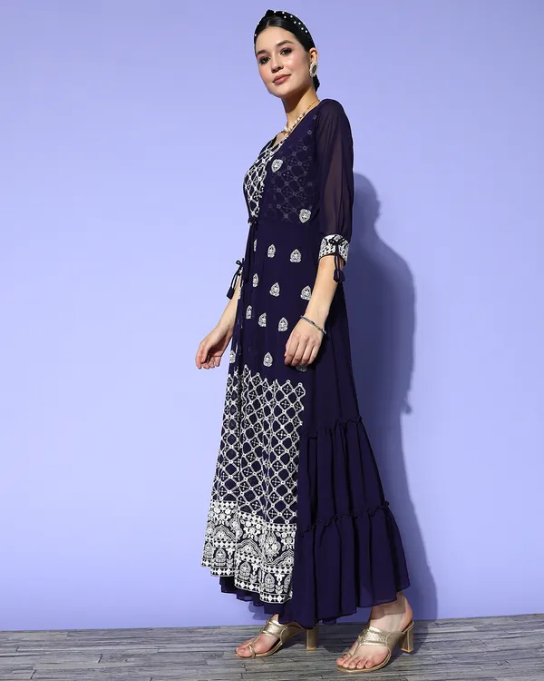 Purple_Georgette_Checks_Sequence_Embroidered_A-Line_Gown