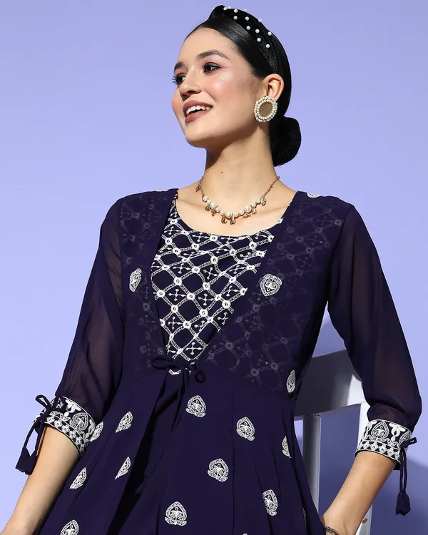 Purple_Georgette_Checks_Sequence_Embroidered_A-Line_Gown