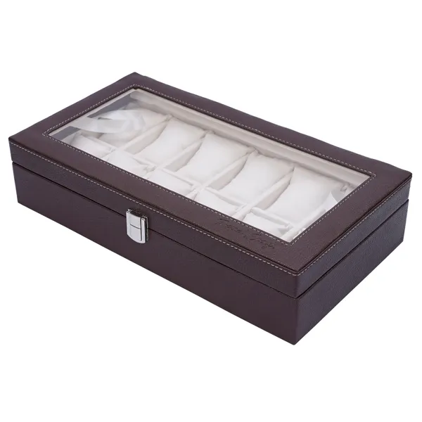 Watch_Box_Organizer_Holder_Jewelry_Accessories_Transparent_Display_Storage_Case_Watch_Organiser_Collection_Box_12_Slots_In_PU_Leather_For_Men_Women_Brown_Color