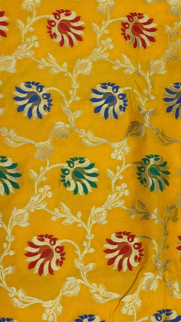 Humairah_Presents_Gold_Katan_Silk_Floral_Minakari_Boota_Golden_Zari_Jaal_with_Banarasi_Zari_Border_and_Gold_Blouse