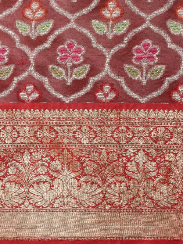 Maroon_Art_Silk_Banarasi_Sarees_For_Women