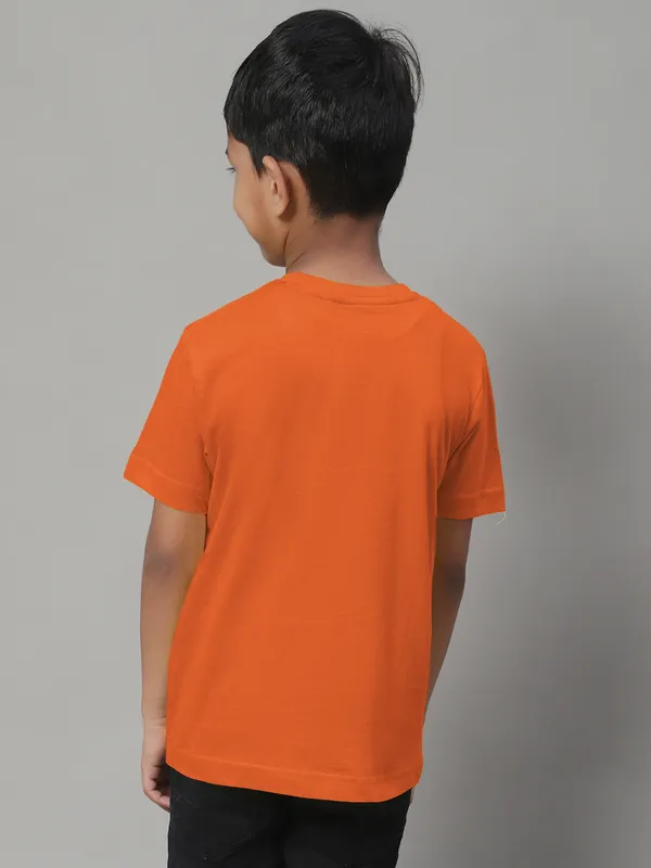 Orange_Cotton_Rib_V-Neck_Short_Sleeves_T-Shirt_For_Kids