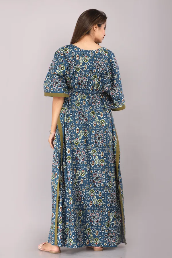 Blue_Pure_Cotton_Kaftan_For_Women