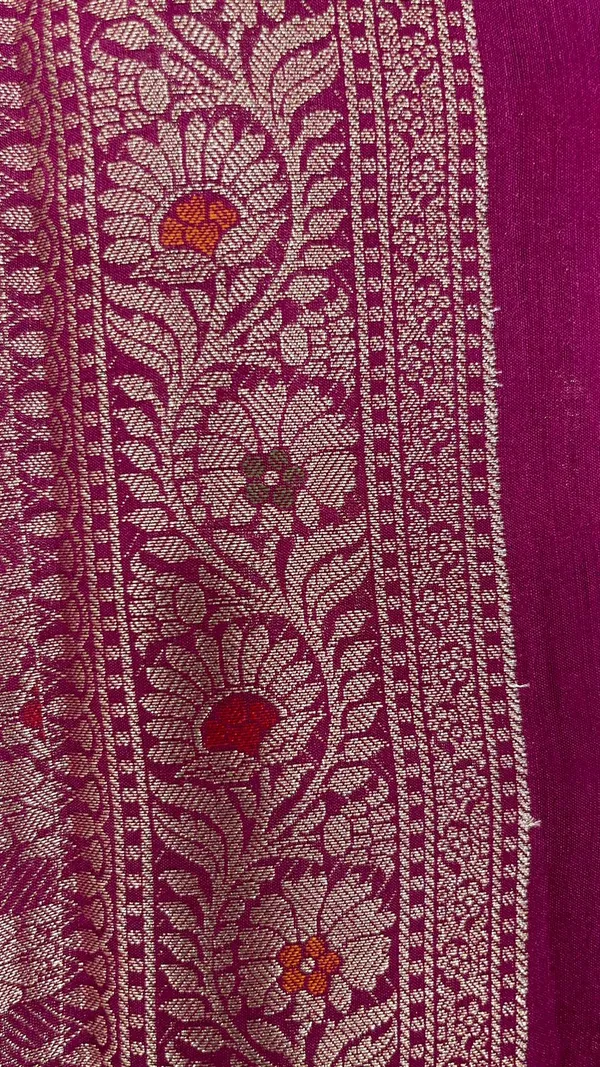 Humairah_Pure_Handwoven_Purple_Muga_Silk_Zari_Mina_Booti_Minakari_Jaal_Anchal_with_Minakari_Zari_Border_Banarasi_Saree_with_Purple_Blouse_piece