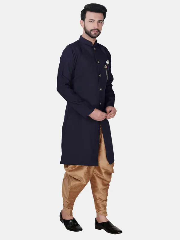 Solid_Navy_Blue_Cotton_Blend_Nawabi_With_Patiyala