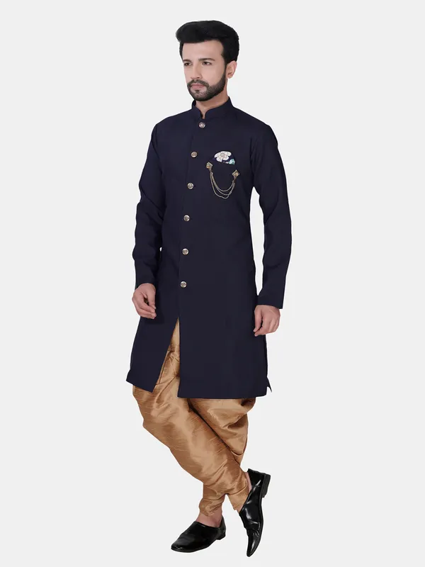 Solid_Navy_Blue_Cotton_Blend_Nawabi_With_Patiyala