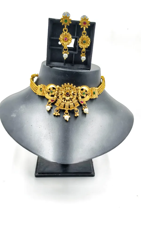 Alloy_Choker_Set_Gold_Plated_For_Women
