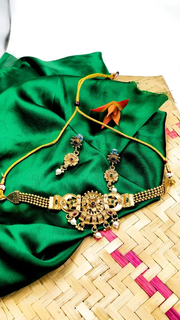 Alloy_Choker_Set_Gold_Plated_For_Women