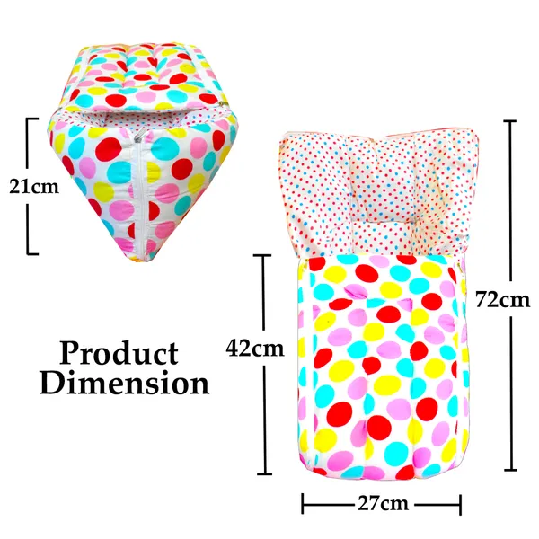 Mite_Baby_4_Piece_Bedding_Set_with_Pillow_and_Bolsters_Sleeping_Bag_and_Bedding_Set_and_Feeding_Pillow_Combo_(Polka_dots)