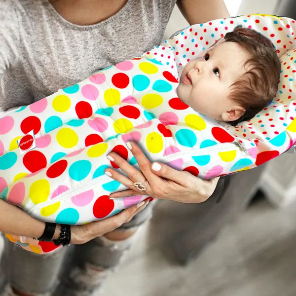 Mite_Baby_4_Piece_Bedding_Set_with_Pillow_and_Bolsters_Sleeping_Bag_and_Bedding_Set_and_Feeding_Pillow_Combo_(Polka_dots)