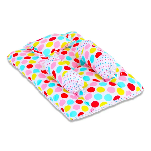 Mite_Baby_4_Piece_Bedding_Set_with_Pillow_and_Bolsters_Sleeping_Bag_and_Bedding_Set_and_Feeding_Pillow_Combo_(Polka_dots)