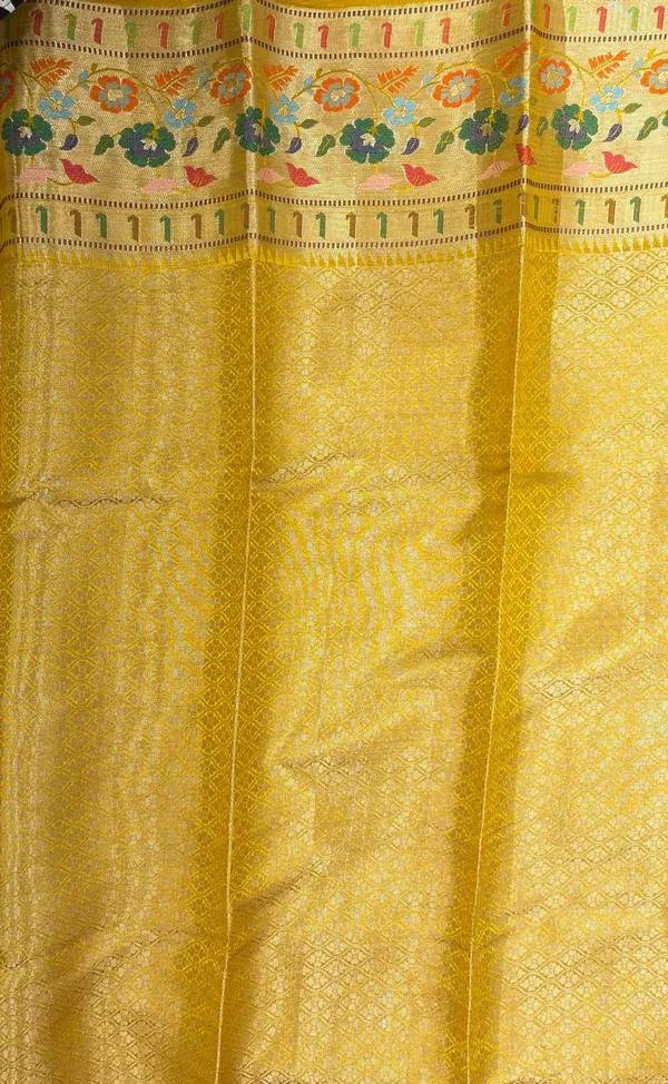 Humairah_Pure_Handloom_Gold_Dupion_Silk_Golden_Zari_Booti_with_Skirt_Paithani_Zari_Border_and_Gold_Blouse