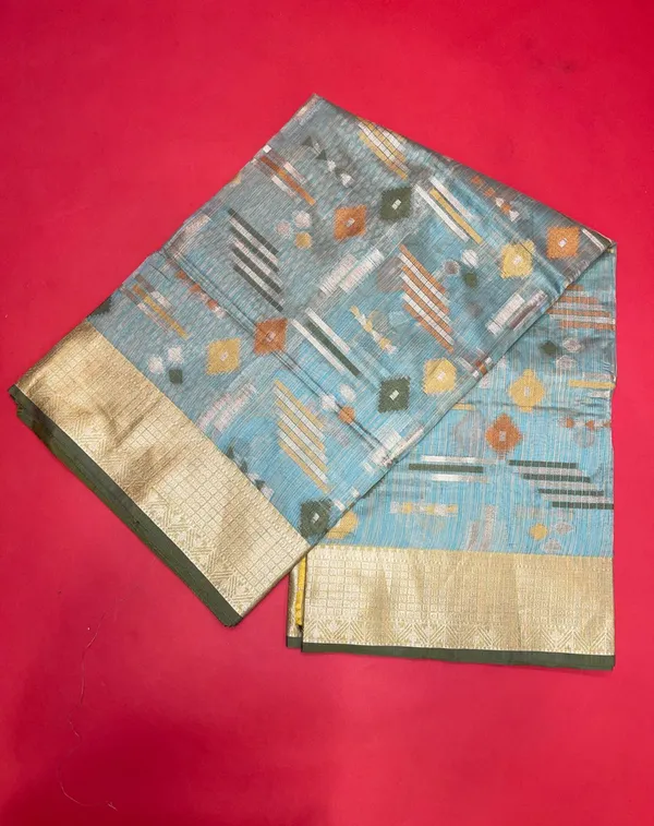 Green_Mulberry_Silk/Silk_Blend_Banarasi_Sarees_For_Women