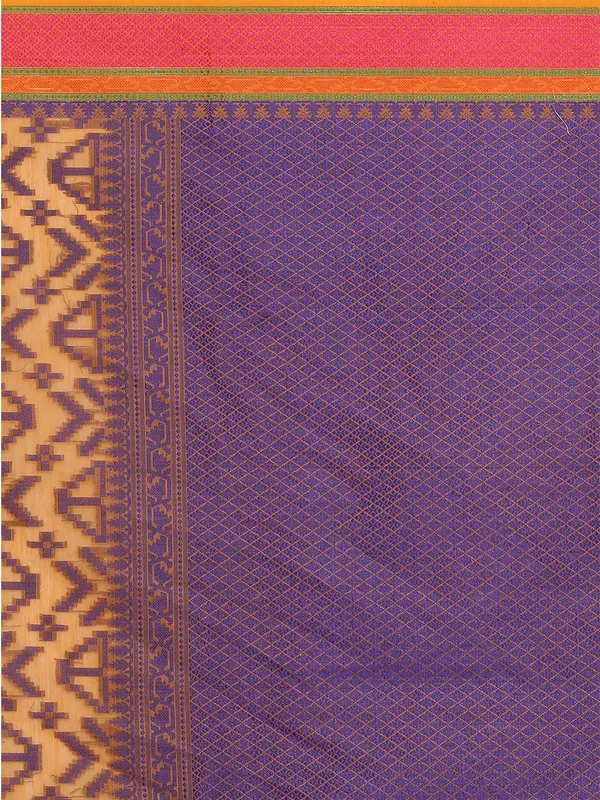 Orange_Cotton_Blend_Banarasi_Sarees_For_Women