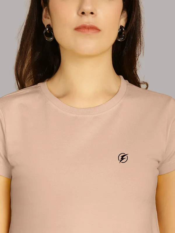 Coral_Cotton_Round_Neck_Short_Sleeves_Solid_Casual_T-Shirt_For_Women