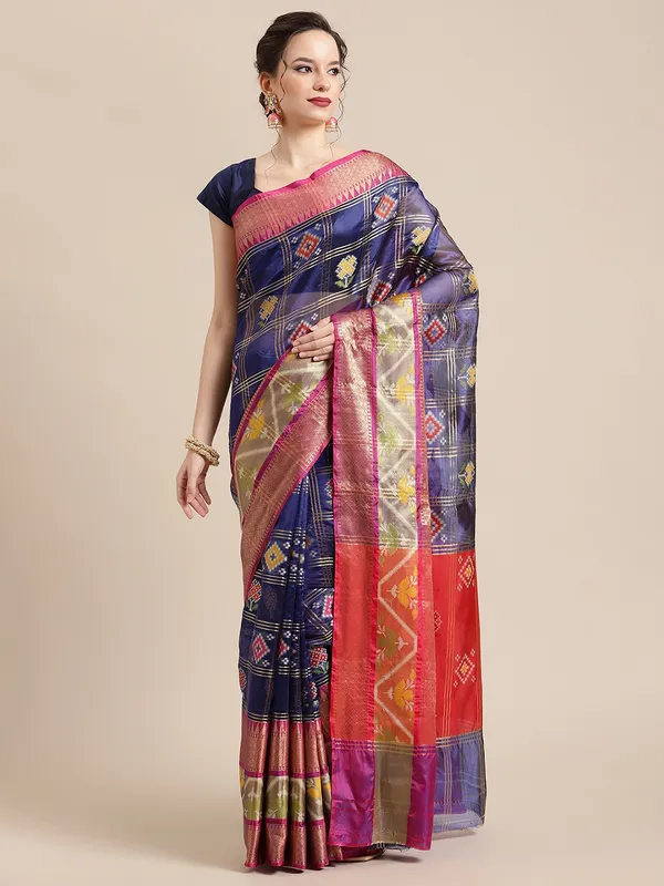 Blue_Art_Silk_Banarasi_Sarees_For_Women