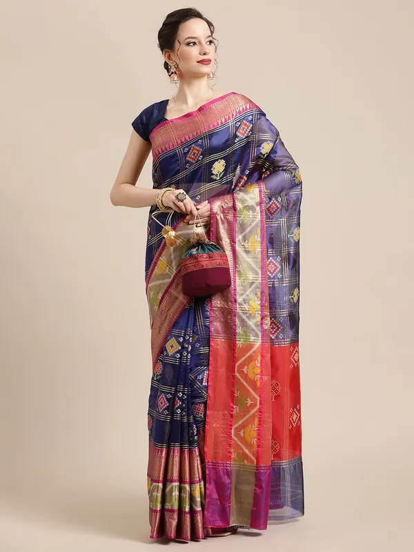 Blue_Art_Silk_Banarasi_Sarees_For_Women