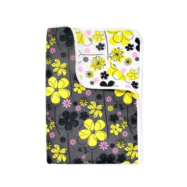 120_GSM_Polyester_Reversible_Lightweight_Printed_Single_Bed_AC_Dohar_Blanket_-_Black_and_Yellow