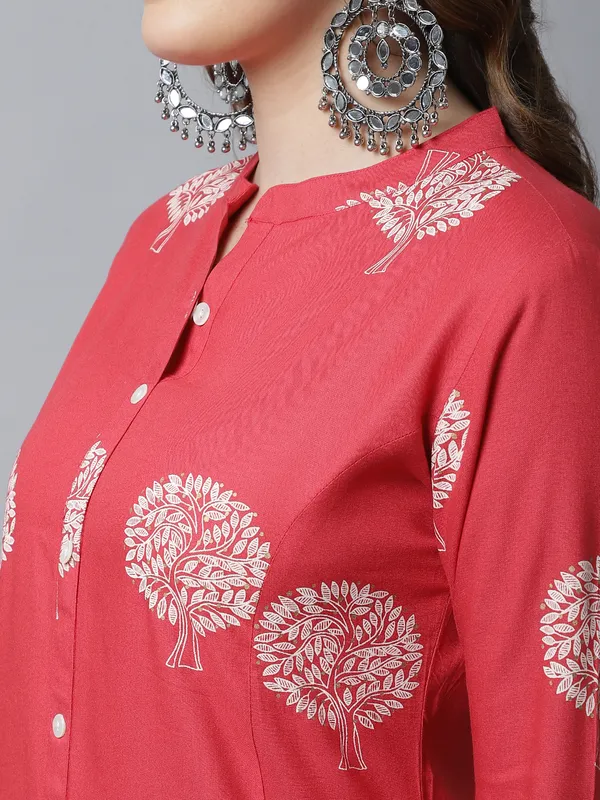 Peach_Viscose_Floral_Printed_A-line_Kurta