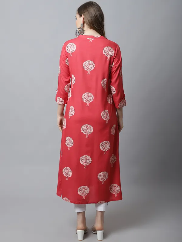 Peach_Viscose_Floral_Printed_A-line_Kurta